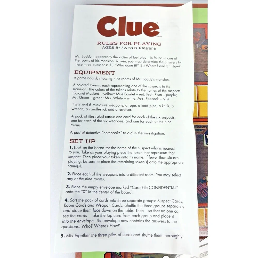 Hasbro CLUE Classic Detective Game Retro Series 1986 Edition Board Game Complete - Picture 8 of 13